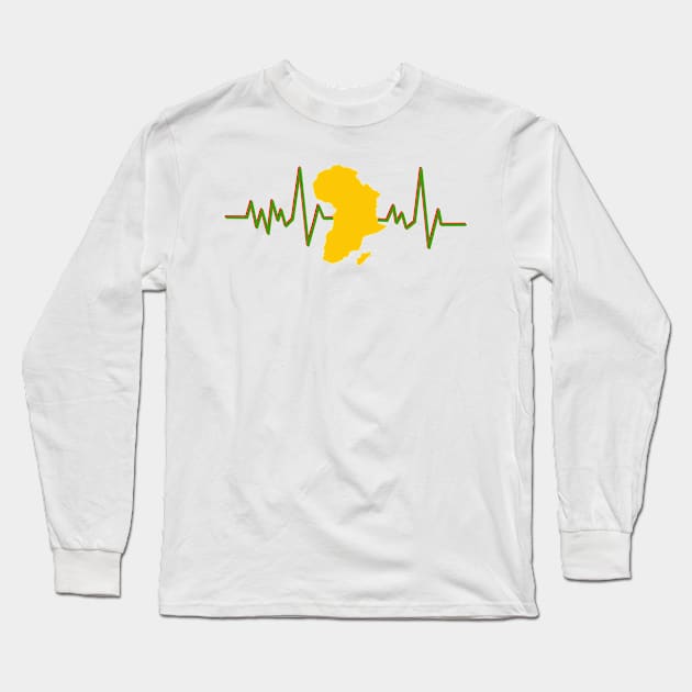 Never Forget Your African Roots Heartbeat Long Sleeve T-Shirt by Illustradise